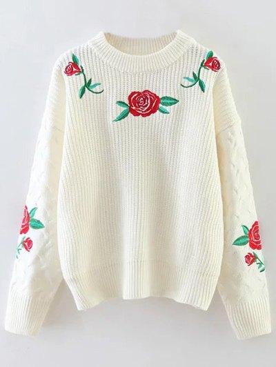 Rose Embroidered Sweater