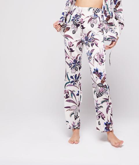 Pantalon Satin Imprimé - Safran - Nuit - Xl - Ecru - Femme - Etam