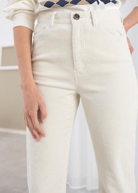 High Rise Tapered Corduroy Trousers 