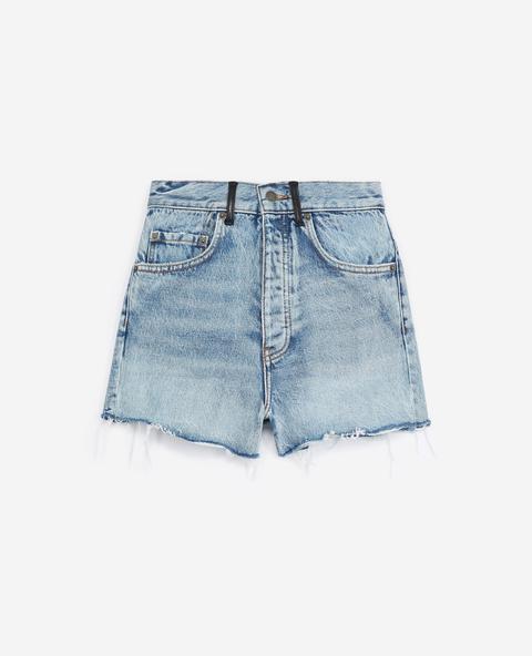 Short Bleu Jean Déchiré