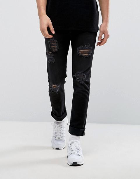 Black Kaviar - Jeans Skinny Con Strappi Alle Ginocchia - Nero