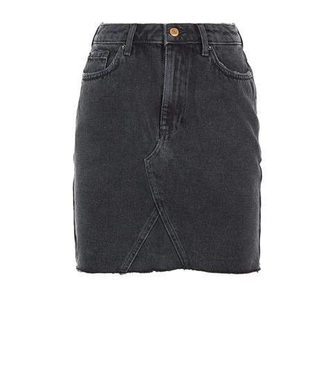 Black Frayed Hem Denim Skirt New Look