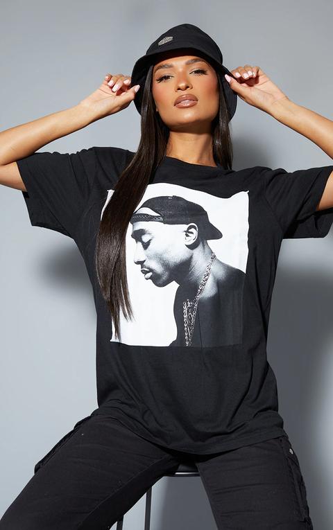 Black Tupac Chains Oversized T-shirt