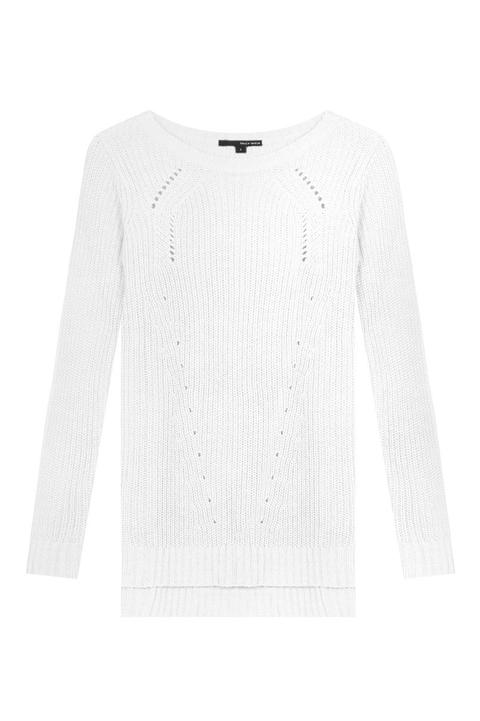 Pullover Bianco Motivo Traforato