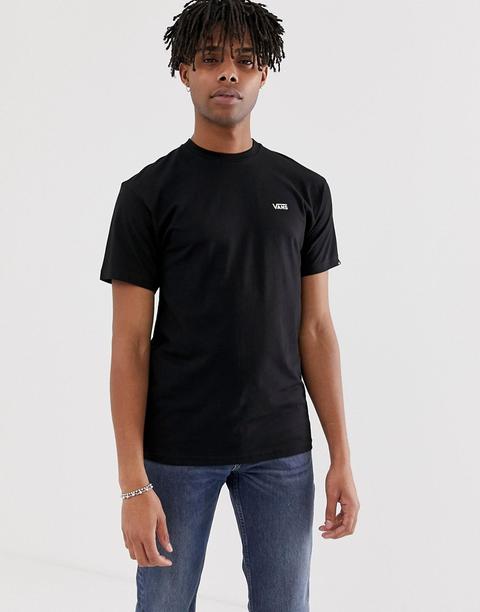 Vans - T-shirt Nera Con Logo Piccolo - Nero