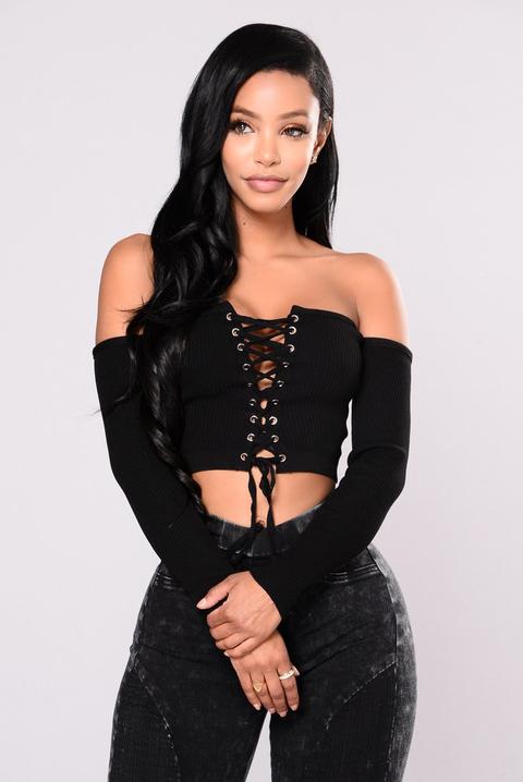 Martini Off Shoulder Top - Black