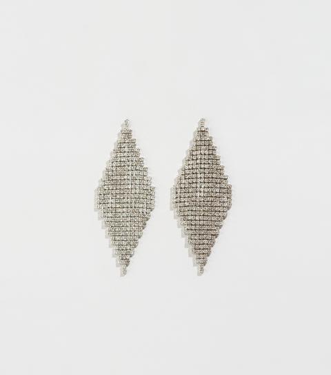 Silver Diamanté Tassel Earrings New Look