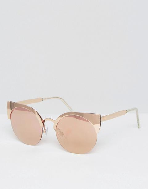 Gafas De Sol Estilo Ojos De Gato En Dorado Rosa De Monki