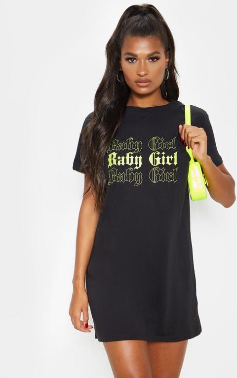 girls black tshirt dress