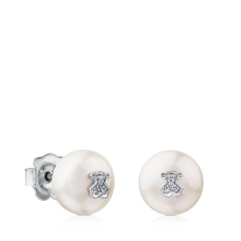 Pendientes De Oro Con Diamantes Y Perlas Tous Puppies