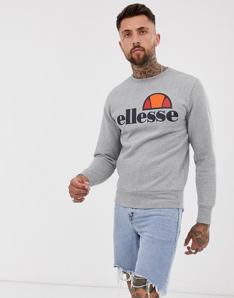 Sudadera Gris Con Logo Clásico De Ellesse