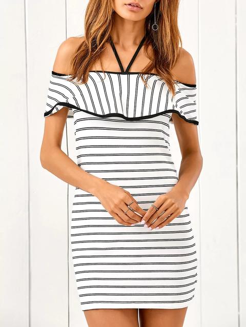 Balze Vestito Aderente A Righe