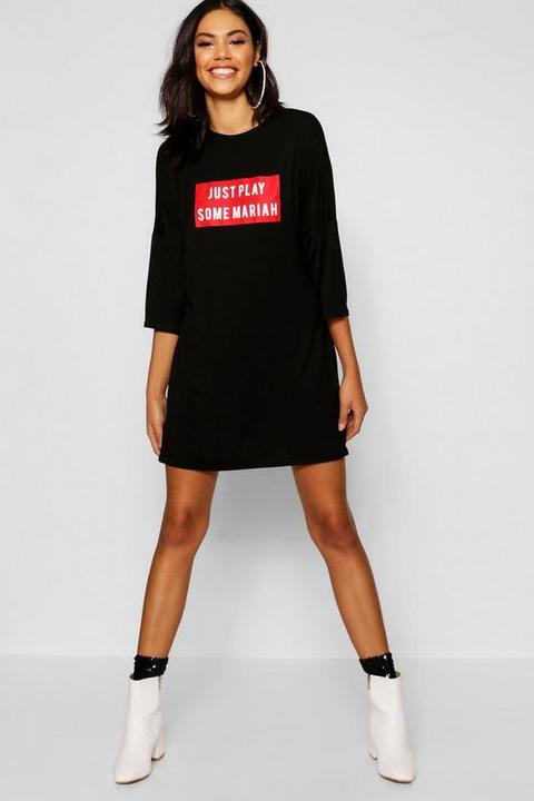 Christmas Just Play 3/4 Sleeve T-shirt Dress