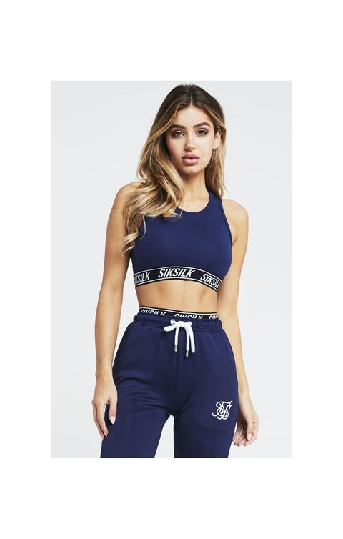 Siksilk Elastic Racerback Bralette Dark Blue Tallas De Mujer