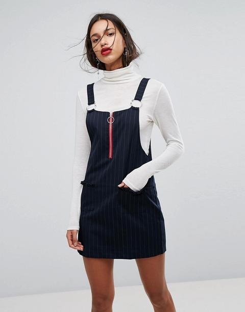 Mango Ring Pull Detail Pinafore Dress