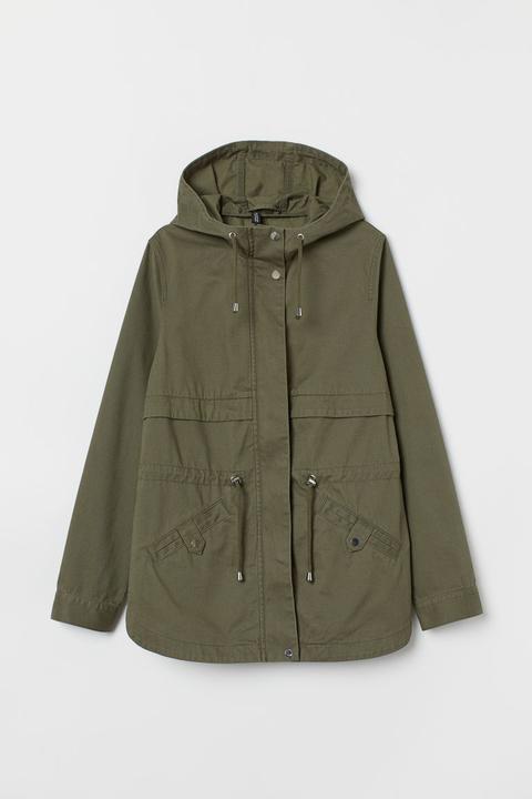 H & M - Parka Corto In Cotone - Verde