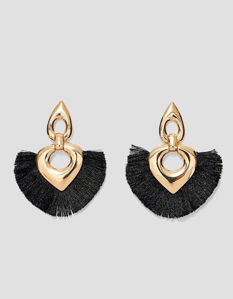 Orecchini Con Nappa In Metallo Nero
