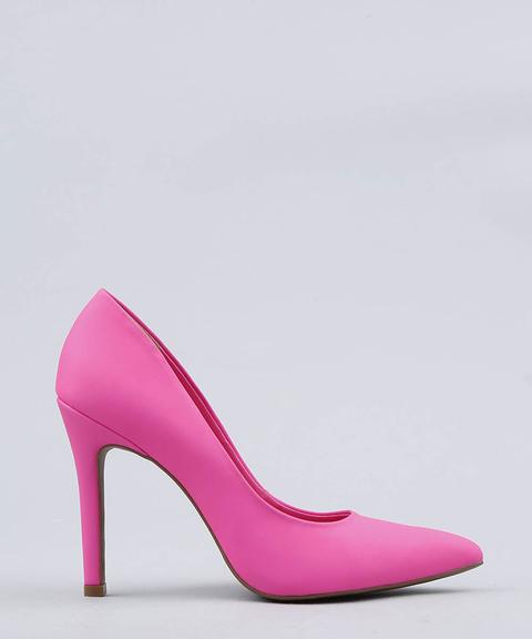 Scarpin Feminino Bico Fino Mindset Rosa Neon