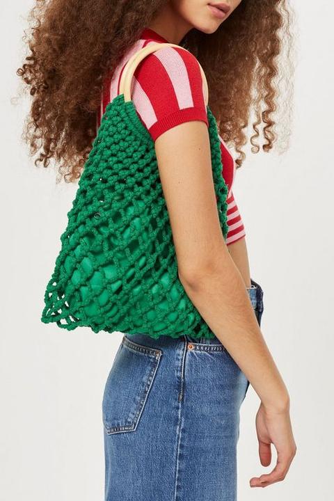 Womens Benny String Shopper Bag - Green, Green