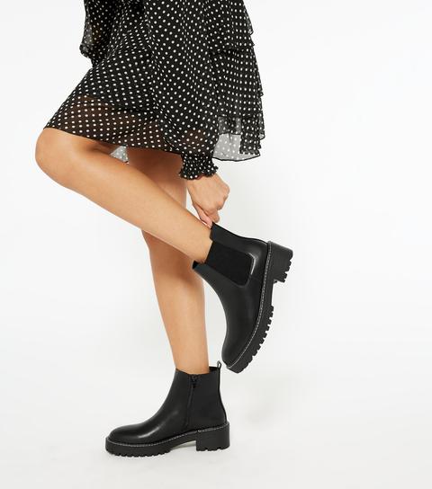 Black Chelsea Chunky Boots New Look Vegan