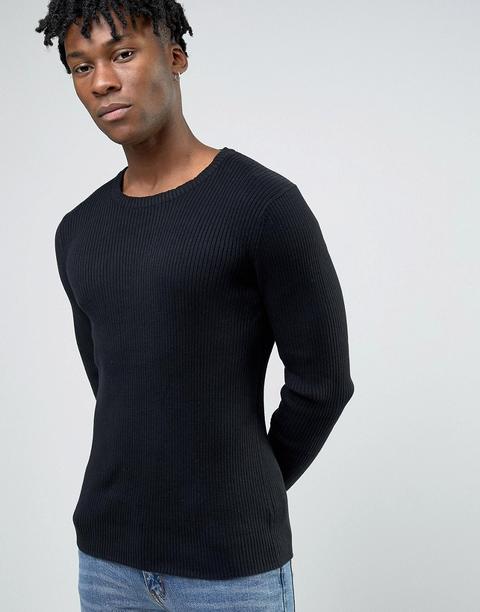 Selected Homme - Maglione A Coste - Nero