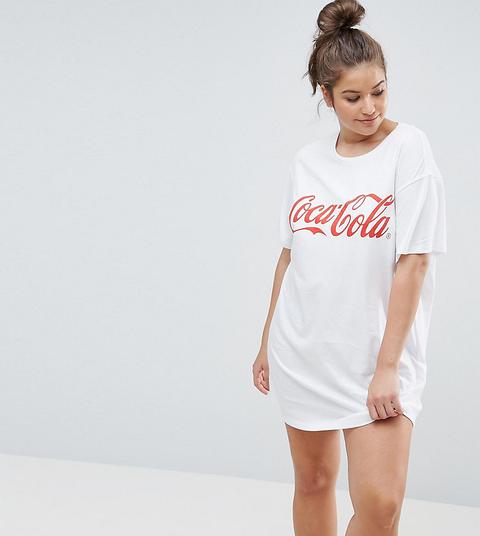 Asos Curve - Coca-cola - T-shirt Da Notte - Rosso