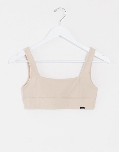 Le Buns Harlow Organic Cotton Scoop Neck Bralette In Blush-pink