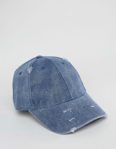 Gorra Desgastada Azul Marino De Asos