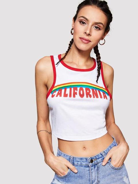 Crop Top Con Stampa Grafica
