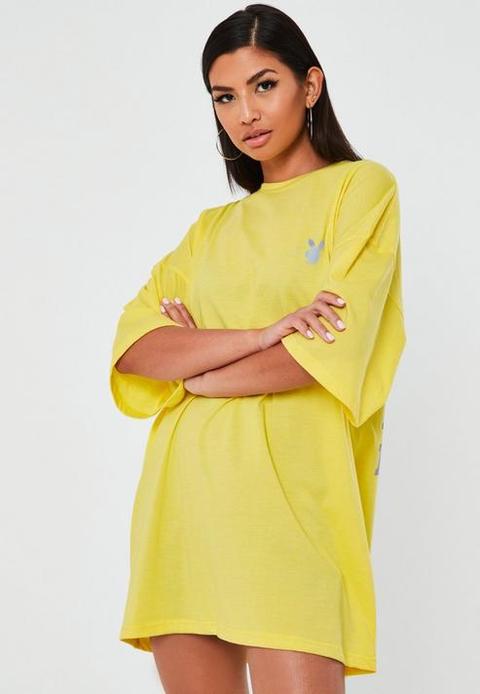 Playboy x missguided lime repeat deals back slogan t shirt dress