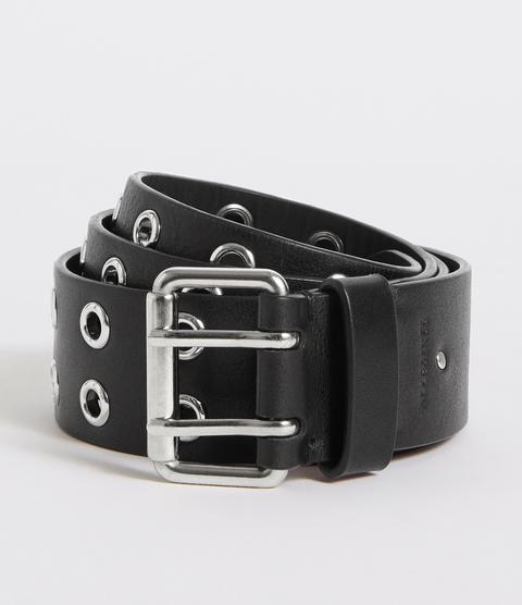 Allsaints Women's Leather Iryna Belt, Black, Size: L/xl