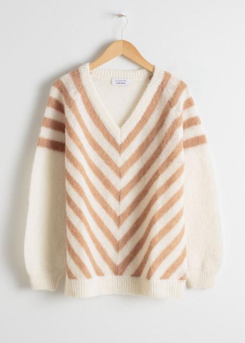 Oversized Chevron Stripe Sweater