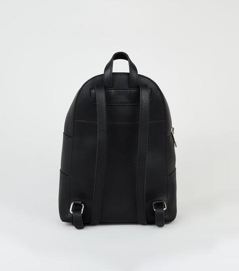 Black Ring Zip Utility Mini Backpack New Look Vegan