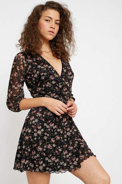 very black floral dress