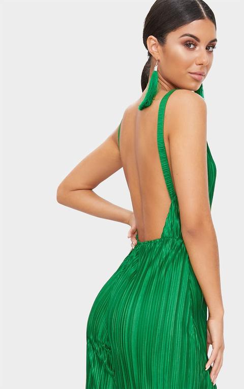 green plisse jumpsuit