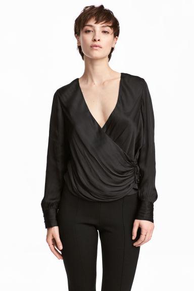 Wrapover Satin Blouse