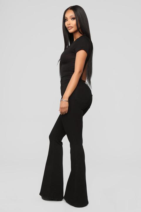 Deep In My Soul Flare Jeans - Black from Fashion Nova on 21 Buttons