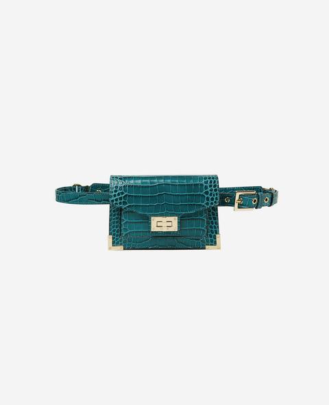 Sac Ceinture Emily Vert Émeraude Façon Crocodile