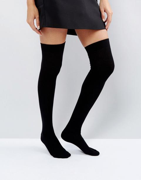 Asos Design Thigh High Socks-black