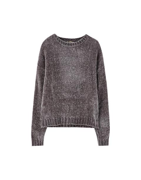 Pullover In Ciniglia Con Collo Rotondo