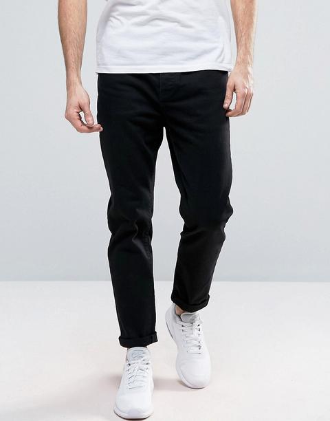 Asos - Jeans Neri Stretti In Fondo - Nero