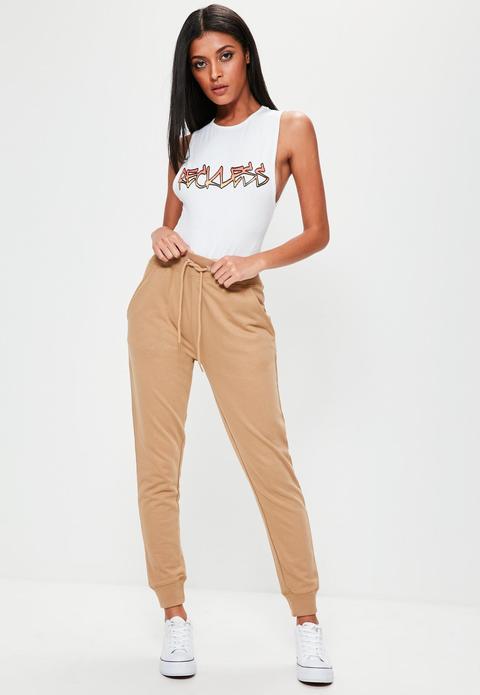 Camel Drawstring Waist Joggers