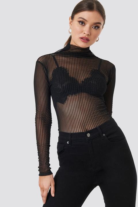 Patterned Tulle Top