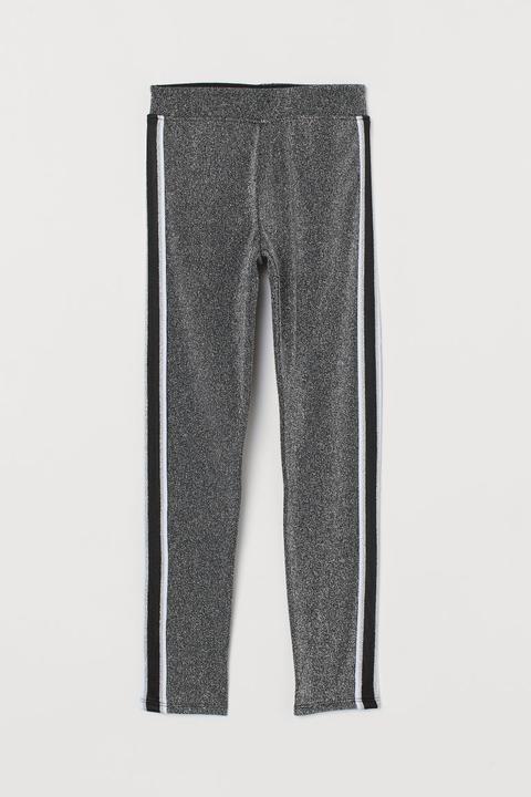 H & M - Leggings Glitter - Nero