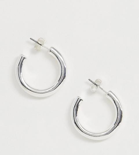 Weekday Thick Hoop Earrings In Silver