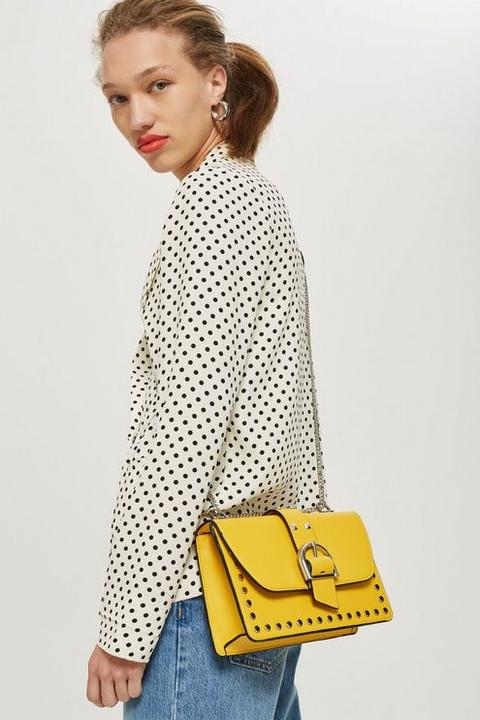 Womens Bronte Buckle Shoulder Bag - Yellow, Yellow