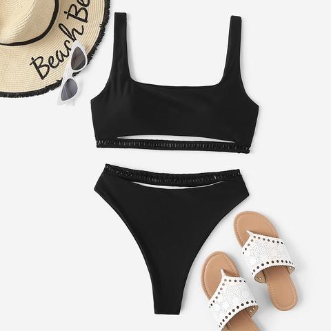 Cut-out High Waisted Bikini Swimsuit