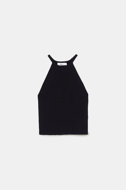 Neckholdertop Aus Webstoff