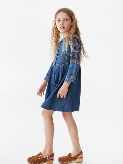 Vestito Denim Ricami