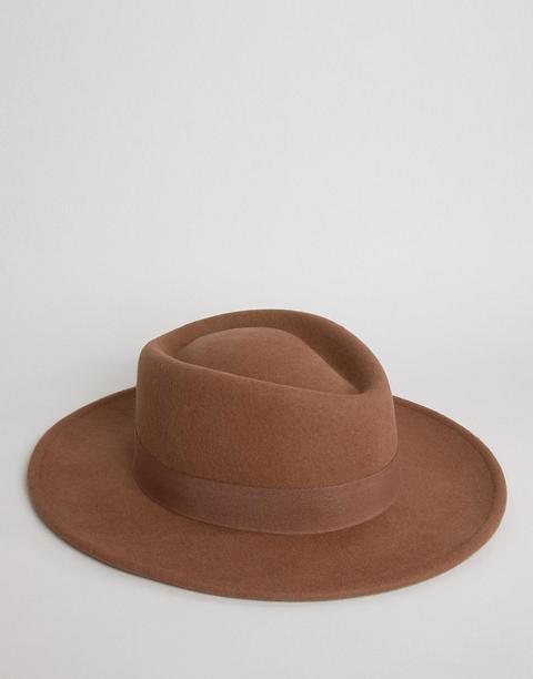 Asos - Cappello Cammello Con Calotta Piatta E Falda Ampia - Marrone